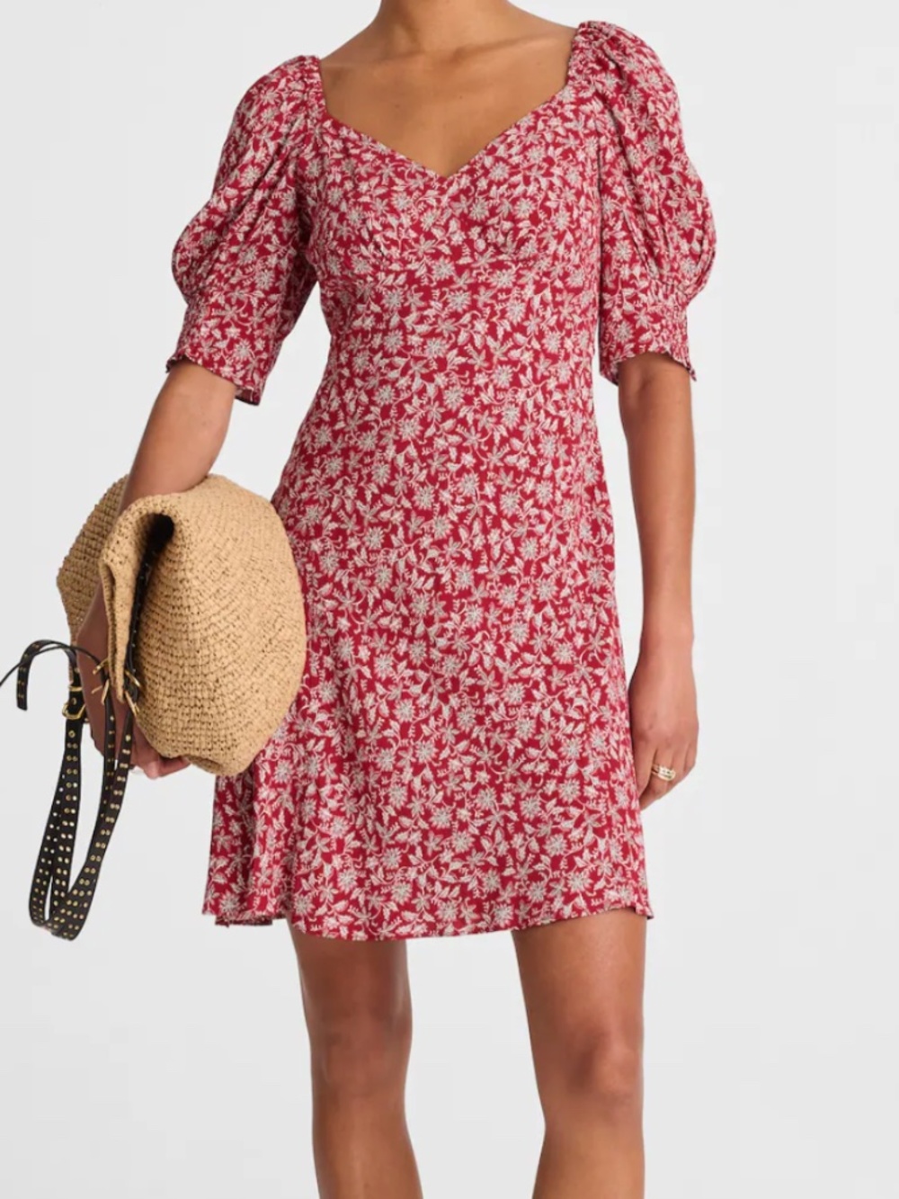 NWT Madewell Puff-Sleeve Mini Dress in Floral